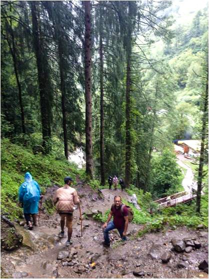Trail After Rudra Naag bridge, Hike to Hot Water Spring Kheerganga, Himachal; Pradesh