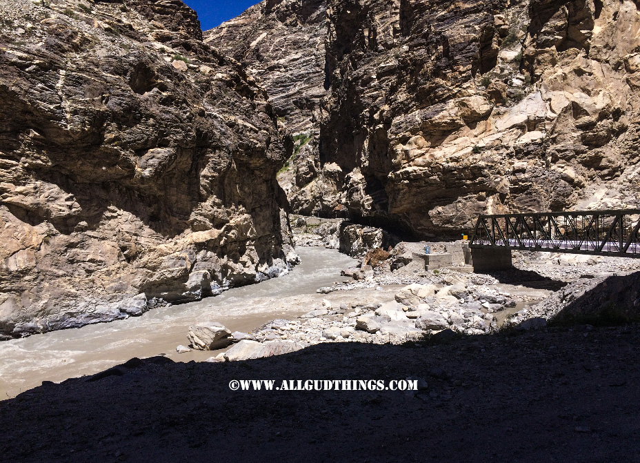 Confluence of river Spiti and Satluj at Khab in Spiti valley, Himachal Pradesh