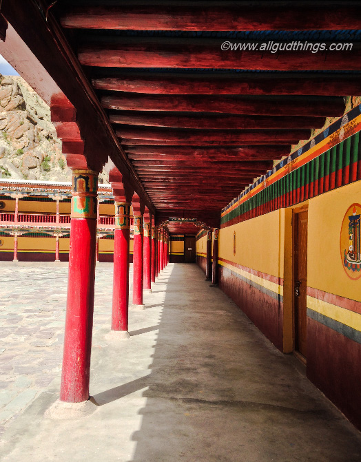 Corridors around courtyard of Hemis Monastery