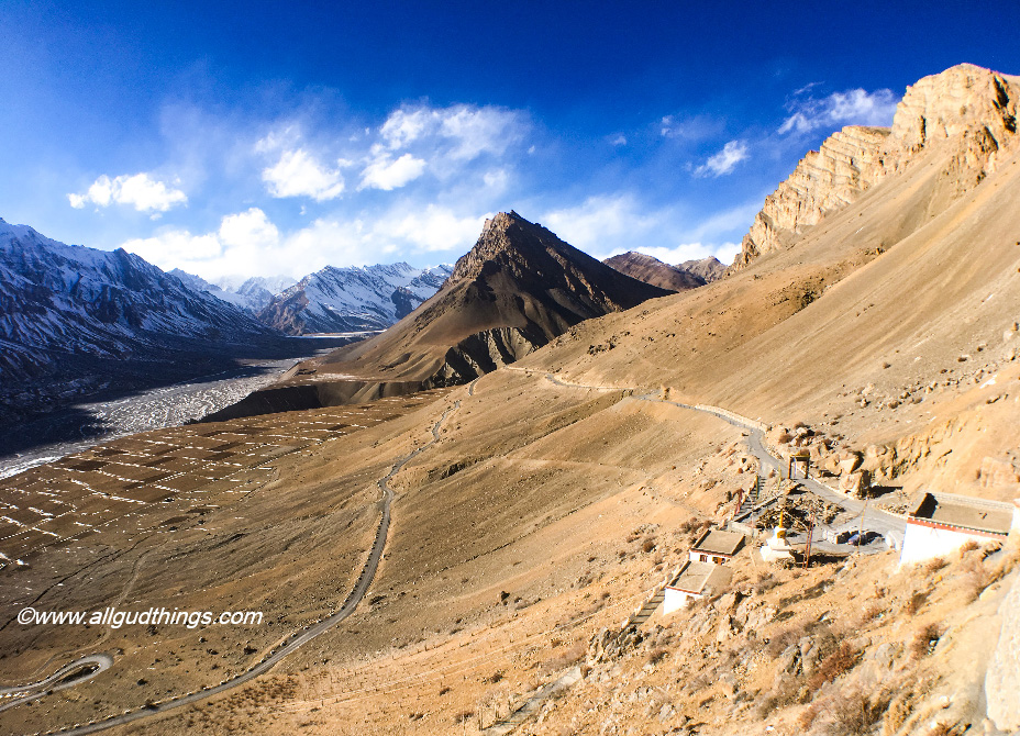 Narrow Steep Roads around Kaza: Spiti Valley in Winters