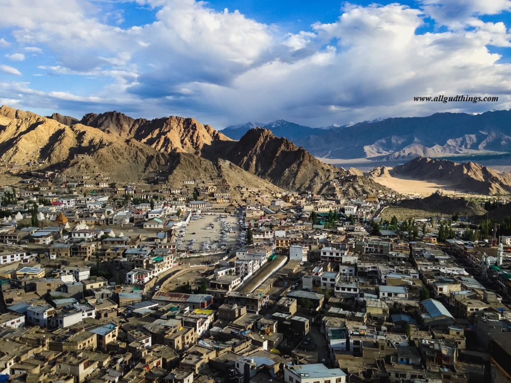 views of Leh Town from 7th Level of Leh Palace