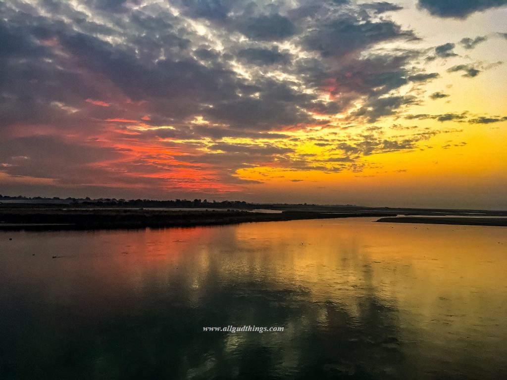 Sunset at River Lohit - Tributary of River Brahmaputra on the way to Dambuk Orange Festival