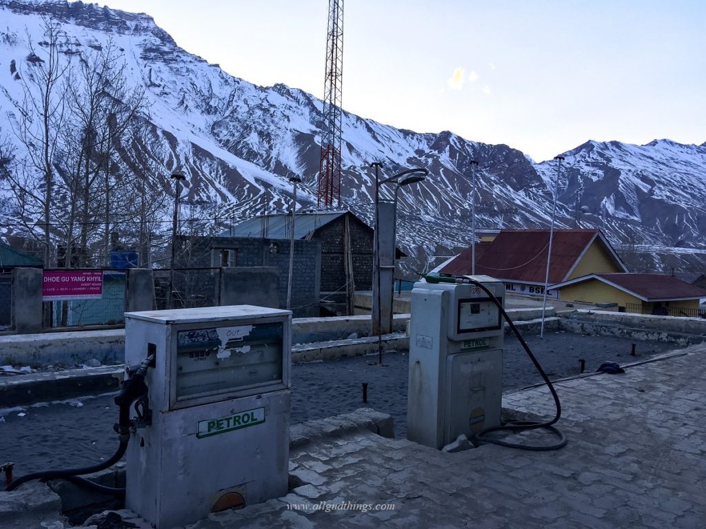 Fuel Station at Kaza - Winter Spiti Trip